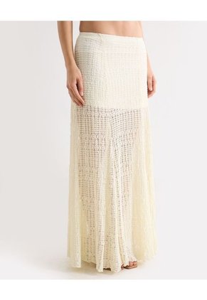 Falda  Para Mujer Largo Color Marfil Marca Seven Seven #28140977