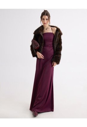 Vestido  Para Mujer M/Sisa Largo Color Vino Marca Seven Seven #28171498