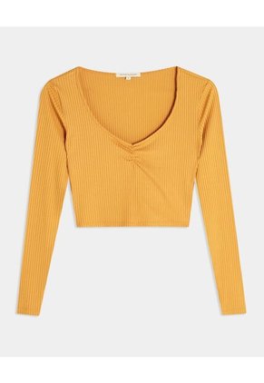 Camiseta  Para Mujer Manga Larga Color Mostaza Marca Seven Seven #28094796