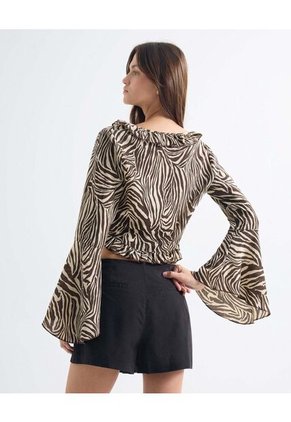 Blusa  Para Mujer Manga Larga Color Beige Marca Seven Seven #28124027