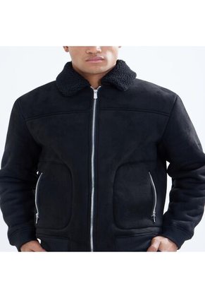 Chaqueta Para Hombre Shearling Color Negro Marca Seven Seven #45080414