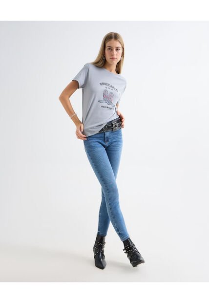 Jean Para Mujer Skinny Color Azul Medio Marca Seven Seven #28160877