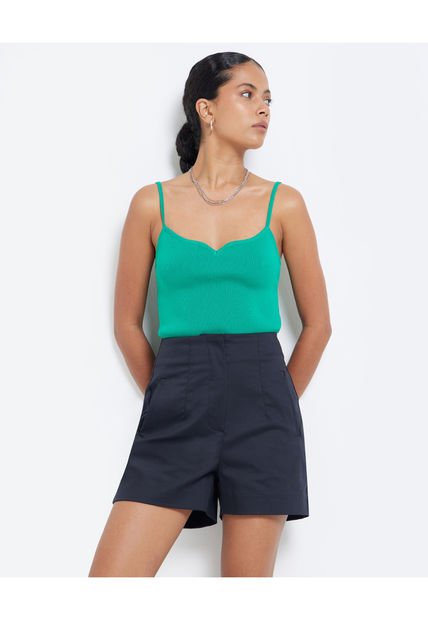 Crop Top Para Mujer Manga Sisa Color Verde  Marca Seven Seven #28095375