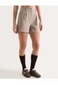 Short De Vestir Con Pinzas  Para Mujer Beige Seven Seven de Seven Seven