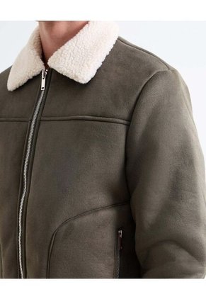 Chaqueta Para Hombre Shearling Color Verde Oscuro Marca Seven Seven #45080458