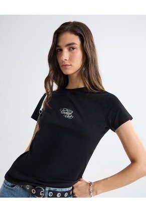 Camiseta Para Mujer Manga Corta Color Negro Marca Seven Seven #28096092