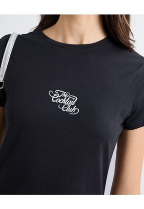 Camiseta Para Mujer Manga Corta Color Negro Marca Seven Seven #28096092