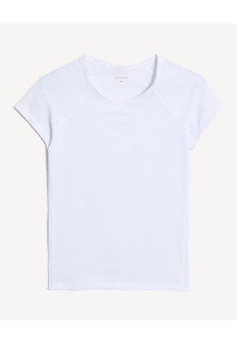 Camiseta Deportiva Cuello V  Para Mujer Marfil Seven Seven Seven Seven