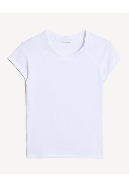 Camiseta Deportiva Cuello V  Para Mujer Marfil Seven Seven