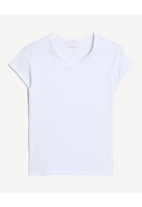 Camiseta Deportiva Cuello V Para Mujer Marfil Seven Seven