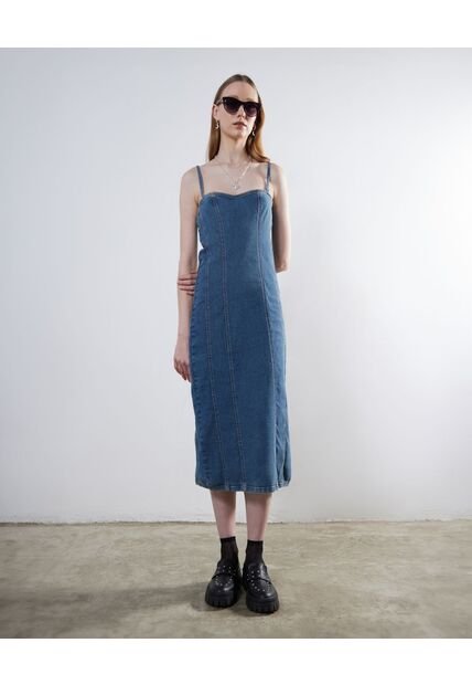 Vestido Para Mujer Manga Sisa Color Azul Medio Marca Seven Seven #28171302