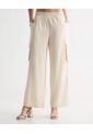 Pantalón Tipo Cargo Fluido Y Ligero  Para Mujer Beige Seven Seven de Seven Seven