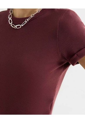 Camiseta Para Mujer Manga Corta Cuello Redondo Color Vino Marca Seven Seven #28096181