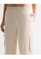 Pantalón Tipo Cargo Fluido Y Ligero  Para Mujer Beige Seven Seven de Seven Seven