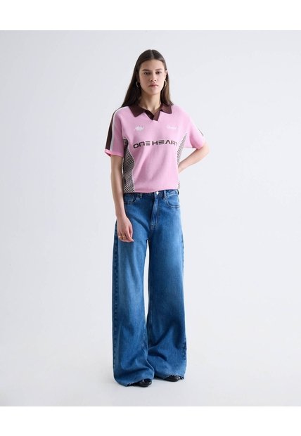Jean Wide Leg Medio Oscuro  Para Mujer Azul Seven Seven