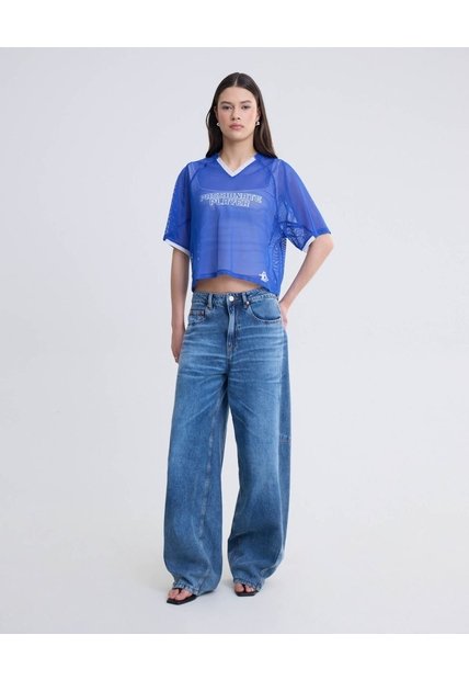 Jean Baggy Barrel Azul Medio    Para Mujer Azul Seven Seven
