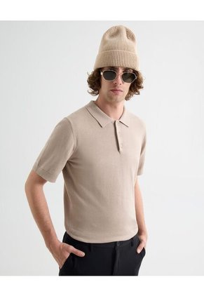 Polo Para Hombre Cuello Tejido Sin Bolsillo Color Arena Marca Seven Seven #45110886