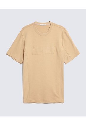 Camiseta Para Hombre Manga Corta Cuello Redondo Color Beige Marca Seven Seven #45092706