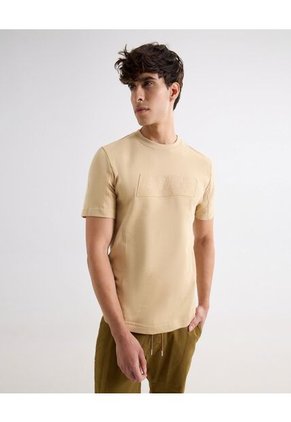 Camiseta Para Hombre Manga Corta Cuello Redondo Color Beige Marca Seven Seven #45092706