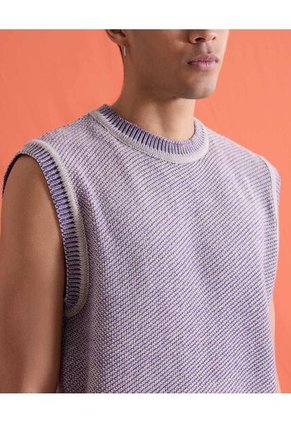 Chaleco  Para Hombre Punto Color Lila Marca Seven Seven #45250020