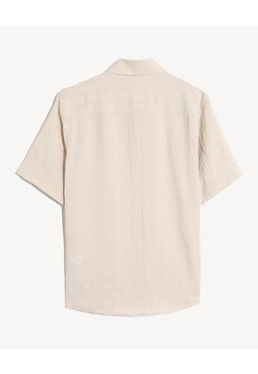 Camisa  Para Hombre Manga Corta Sin Bolsillo Cuello C Color Beige Marca Seven Seven #45012232