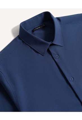 Camisa  Para Hombre Manga Larga Sin Bolsillo Cuello C Color Azul Marca Seven Seven #45017714