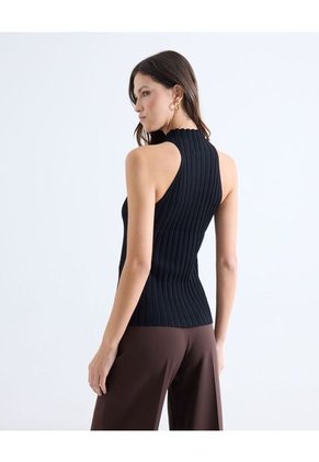 Camiseta  Para Mujer Manga Sisa Cuello Alto Color Negro Marca Seven Seven #28096655