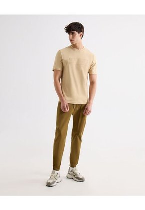 Camiseta Para Hombre Manga Corta Cuello Redondo Color Beige Marca Seven Seven #45092706