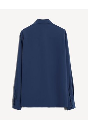 Camisa  Para Hombre Manga Larga Sin Bolsillo Cuello C Color Azul Marca Seven Seven #45017714