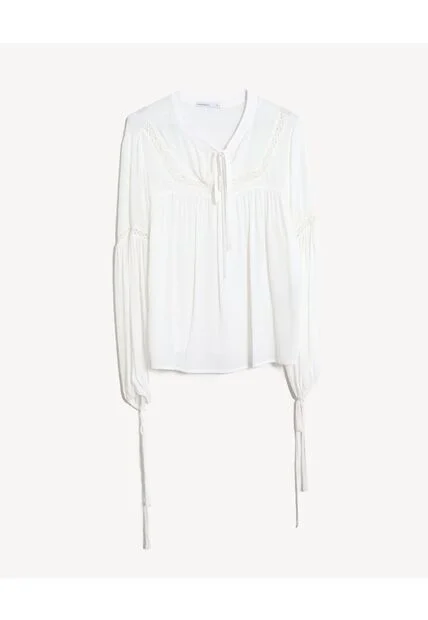 Blusa  Para Mujer Manga Larga Color Blanco Marca Seven Seven #28124151