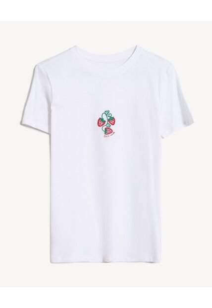 Camiseta  Para Mujer Manga Corta Cuello Redondo Color Marfil Marca Seven Seven #28097559