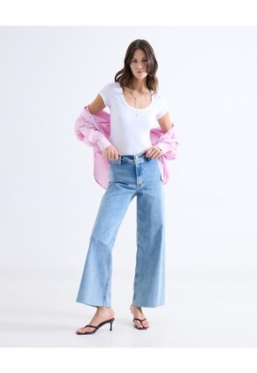 Camiseta  Para Mujer Manga Corta Cuello Redondo Color Blanco Marca Seven Seven #28099707