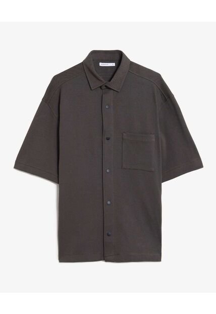 Camisa  Para Hombre Sobrecamisa Manga Corta Color Café Marca Seven Seven #45017662