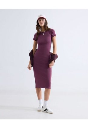 Vestido Para Mujer M/C Medio Color Vino Marca Seven Seven #28177632
