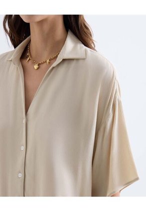 Blusa  Para Mujer Manga Corta Color Crema Marca Seven Seven #28127537