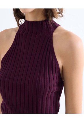 Camiseta  Para Mujer Manga Sisa Cuello Alto Color Vino Marca Seven Seven #28096655