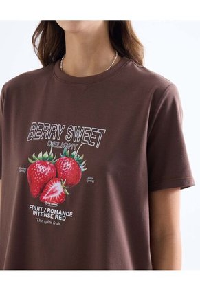 Camiseta  Para Mujer Manga Corta Cuello Redondo Color Café Marca Seven Seven #28097554