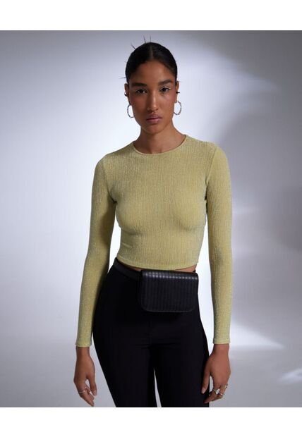 Camiseta Para Mujer Manga Larga Color Amarillo  Marca Seven Seven #28095210