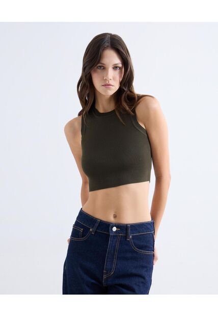 Camiseta  Para Mujer Manga Sisa Cuello Redondo Color Verde Marca Seven Seven #28096644