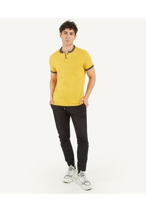 Polo Cuello Tejido Sin Bolsillo Hombre Seven Poliéster Amarillo 45110702-1252