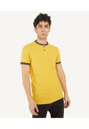 Polo Cuello Tejido Sin Bolsillo Hombre Seven Poliéster Amarillo 45110702-1252