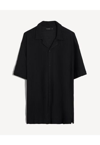 Camisa  Para Hombre Manga Corta Sin Bolsillo Cuello R Color Negro Marca Seven Seven #45018214 Seven Seven