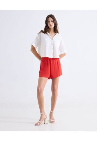 Short  Para Mujer Multiusos Plano Color Rojo Marca Seven Seven #28191154 Seven Seven