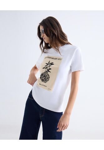 Camiseta  Para Mujer Manga Corta Cuello Redondo Color Blanco Marca Seven Seven #28097545 Seven Seven