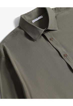 Camisa  Para Hombre Manga Larga Con Bolsillo Cuello C Color Verde Marca Seven Seven #45018236