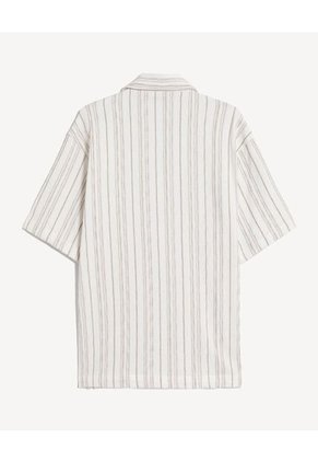 Camisa  Para Hombre Manga Corta Sin Bolsillo Cuello R Color Beige Marca Seven Seven #45018242