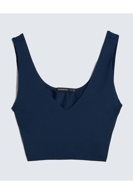 Camiseta Para Mujer Manga Sisa Color Azul Oscuro Marca Seven Seven #28096048