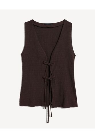 Camiseta  Para Mujer Manga Sisa Cuello V Color Café Marca Seven Seven #28096505 Seven Seven