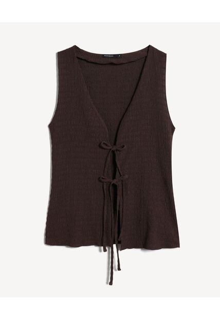 Camiseta  Para Mujer Manga Sisa Cuello V Color Café Marca Seven Seven #28096505