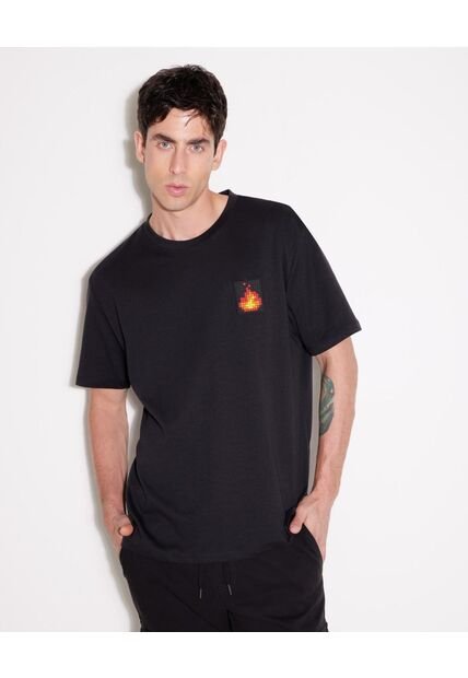 Camiseta  Para Hombre Manga Corta Color Negro Marca Seven Seven #45092231